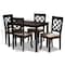 Baxton Studio Verner Sand Upholstered Espresso Finished 5-Piece Wood Dining Set 157-9725-8026 - alternate 7